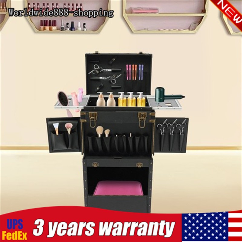 Hairdressing Case, Hairdressing Tool Organiser Box 38*25*82cm 15-20kg Gold