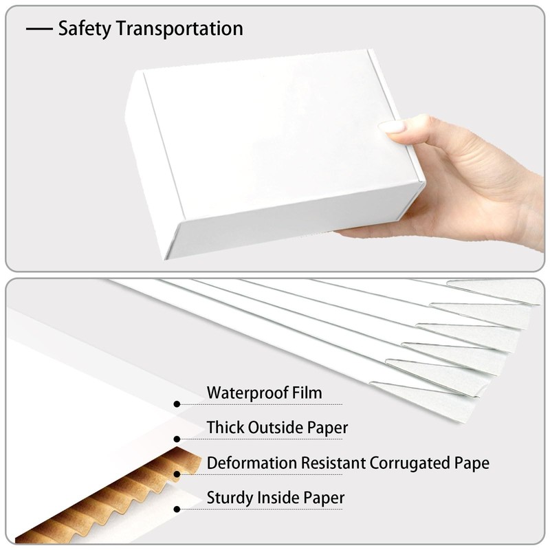 White Shipping Boxes Medium 10x8x2 Inches, 40 Pack Corrugated Cardboard Maile... gallery