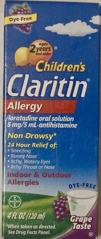 Children’s Claritin Loratadine 5 mg Antihistamine, 24 Hr, 4oz, EXP 07/2026