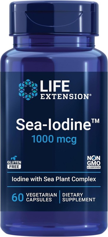 Life Extension Sea-Iodine 1000 mcg – Iodine Supplement Without Salt, 60 Capsules