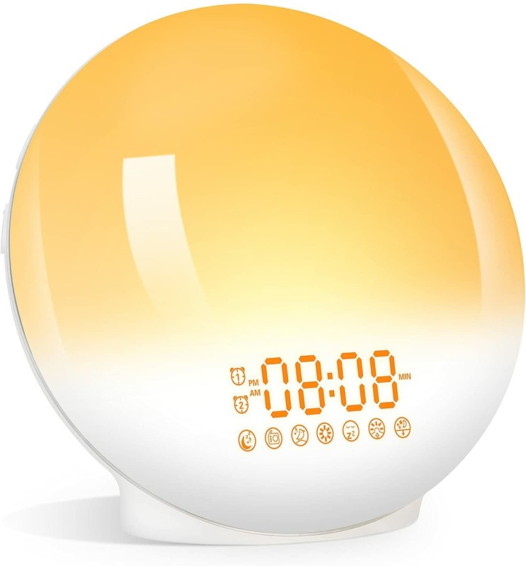 Wake Up Light Alarm Clock Simulated Sunrise & Sunset Alarm & Snooze JAPAN NEW