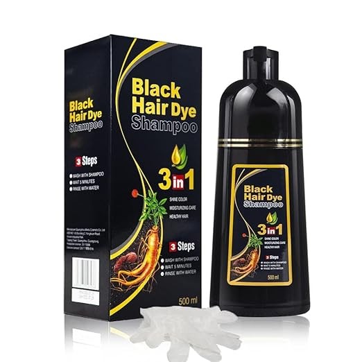 Herbal 3 in 1 Hair Dye Instant Black Hair Shampoo for Women & Men 500ML Natural gallery