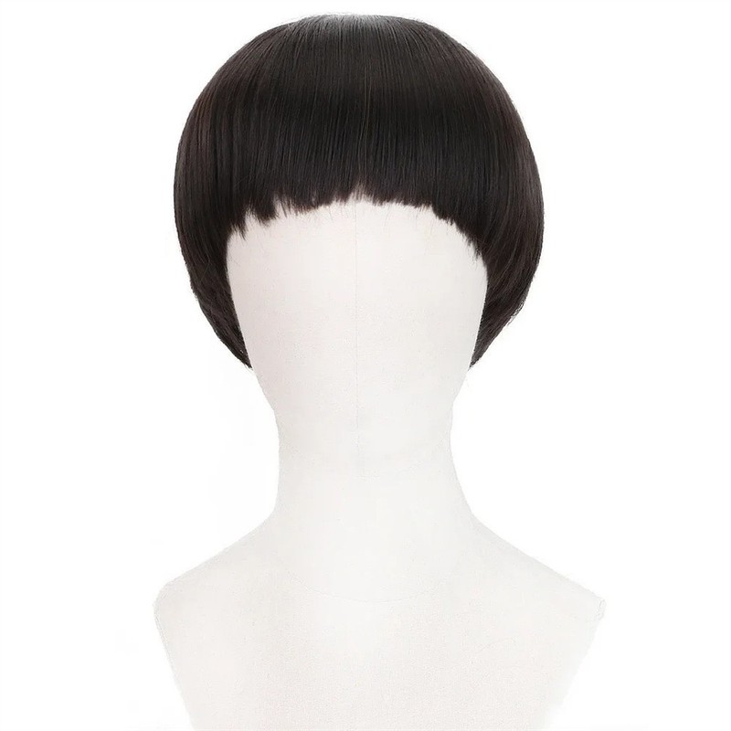 Men’s 60s Retro Bowl Cut Wig Short Straight Brown Mushroom Bob Wig Costume Cospl gallery