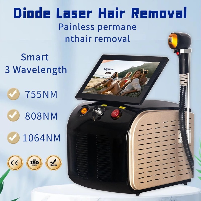 755 808 1064 Diode Laser Hair Removal machine face body permanent epilator gallery