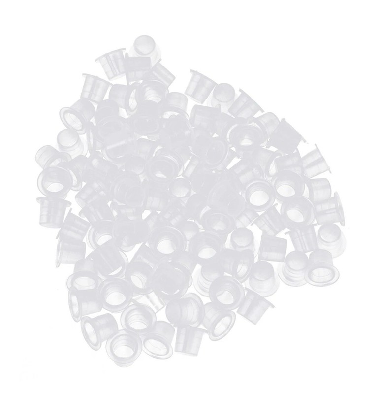 394 Pcs Medium #13 Clear Tattoo Ink Cups- 13mm Disposable Caps With Mixing Lines
