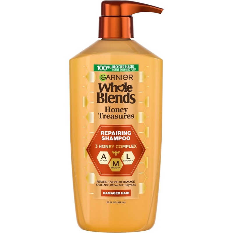 Garnier Whole Blends Honey Treasures Repairing Shampoo Dry Damaged Hair 40 fl oz