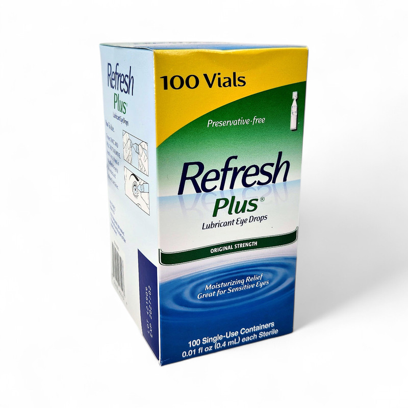 Refresh Plus Lubricant Eye Drops, Single-Use Vials, 100 Count