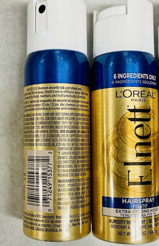 3Pcs Of LOREAL Elnett Satin Extra Strong Hold 2.2oz TRAVEL SIZE. New gallery