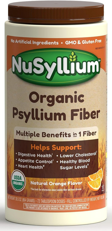 Psyllium Husk Powder, USDA Organic, 30.5 Oz, Dietary Fiber Supplement with Brown