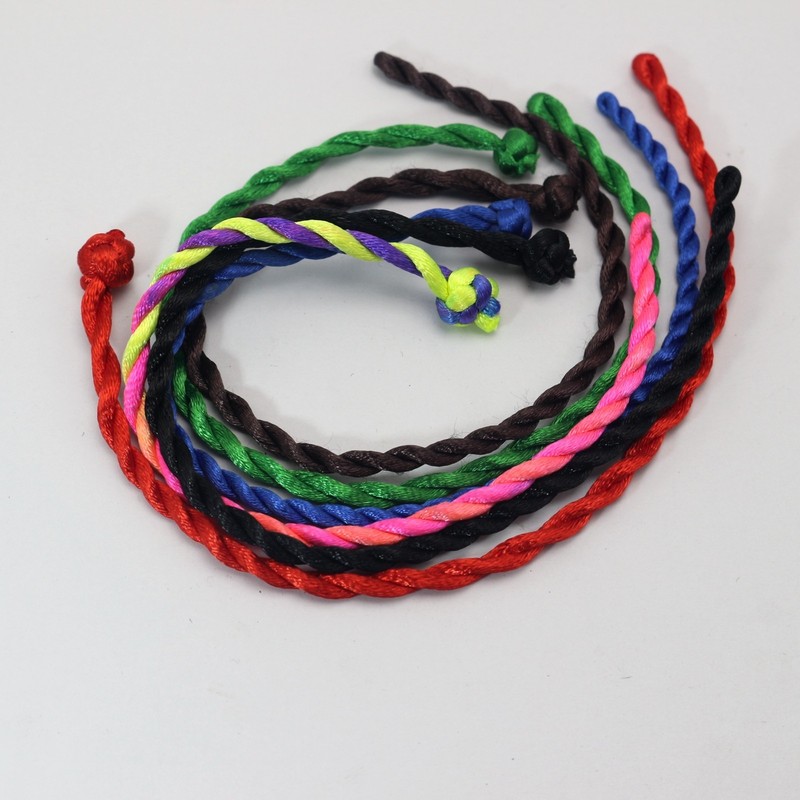 10 Braided Lucky Mixed Color String Twisted Rope Cord Bracelet 3mm Thick for