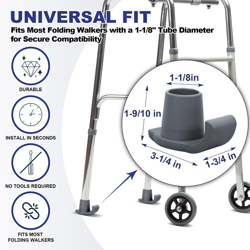 Durable Walker Ski Glides 8 Pack - Universal Fit Accessories for Smooth Mobility gallery