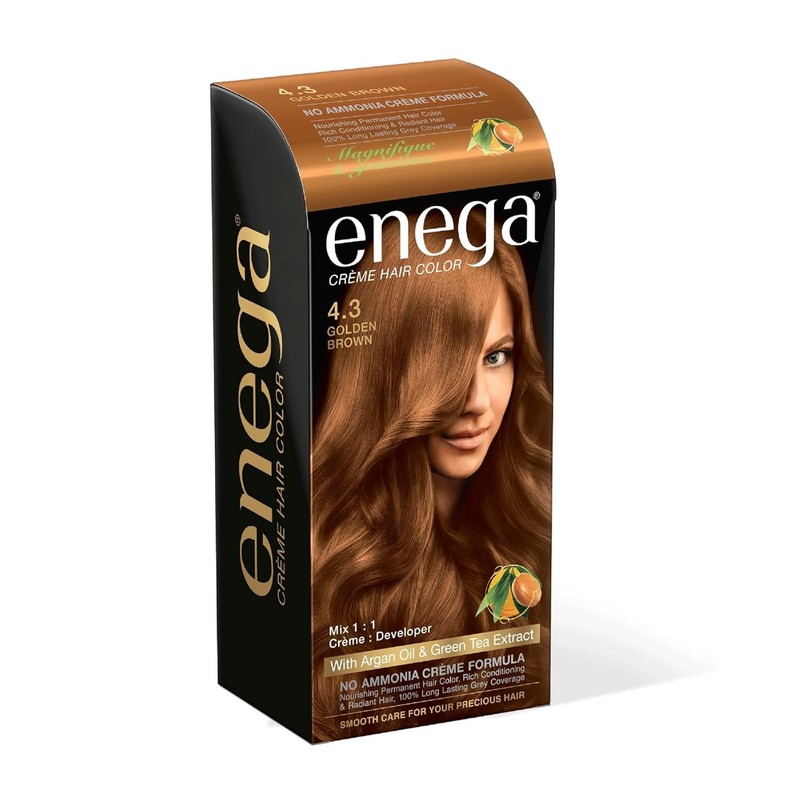 Enega Creme Hair Color 4.3 Golden Brown Shade 150ml