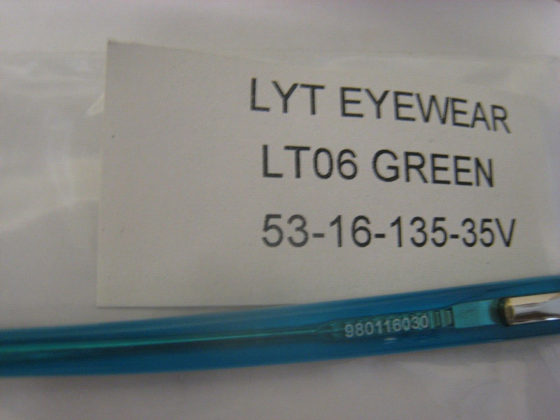 LYT Eyewear EYEGLASS FRAME Model LT06 in GREEN 53-16-135-35V With generic case gallery