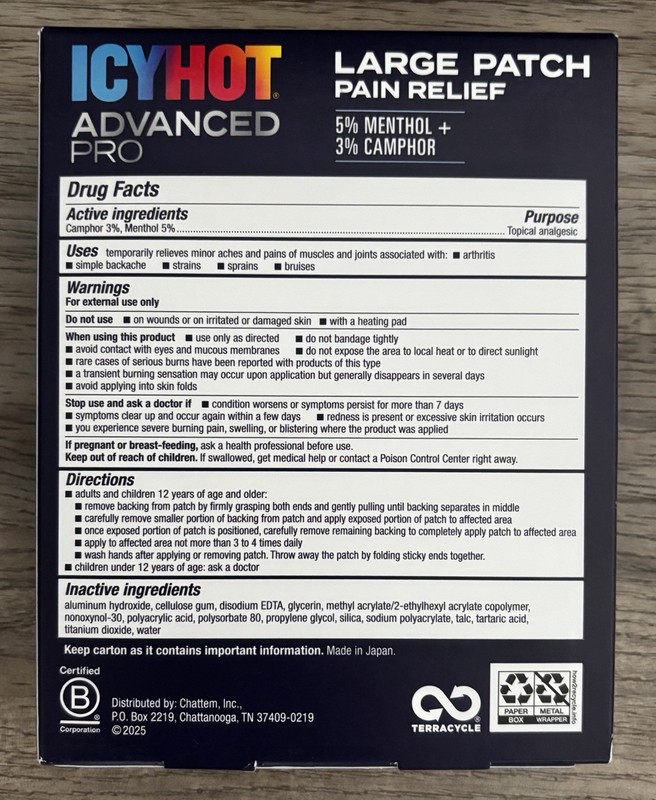 Icy Hot Advanced Pro Pain Relief Patches 5Ct 2Pk Extra Strength Exp 5/27 gallery