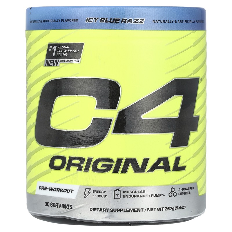 C4 Original, Pre-Workout, Icy Blue Razz, 267 oz (9.4 oz)
