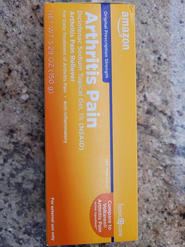 NEW SEALED AMAZON DICLOFENAC SODIUM 1% TOPICAL GEL 5.29oz ARTHRITIS PAIN RELIEF
