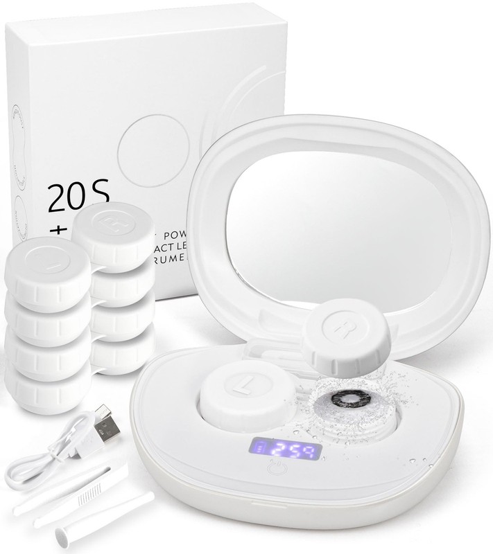 Contact Lens Cleaner, Ultrasonic Contact Lens Cleaning Machine with USB Charger,