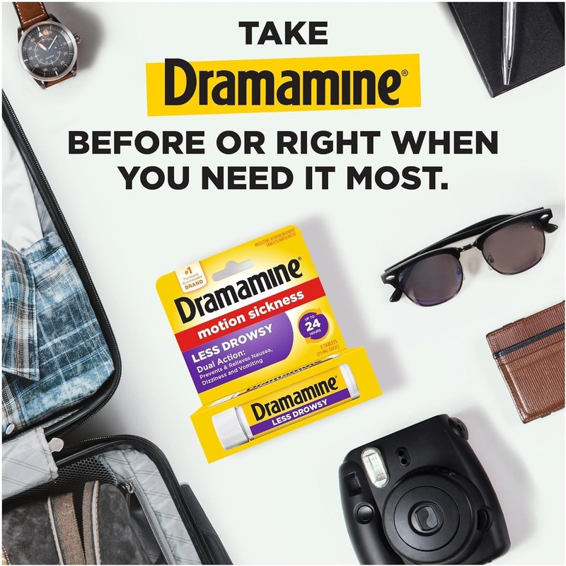 All-Day Less Drowsy Motion Sickness Relief - 24 Tablets Convenient Travel Pak gallery
