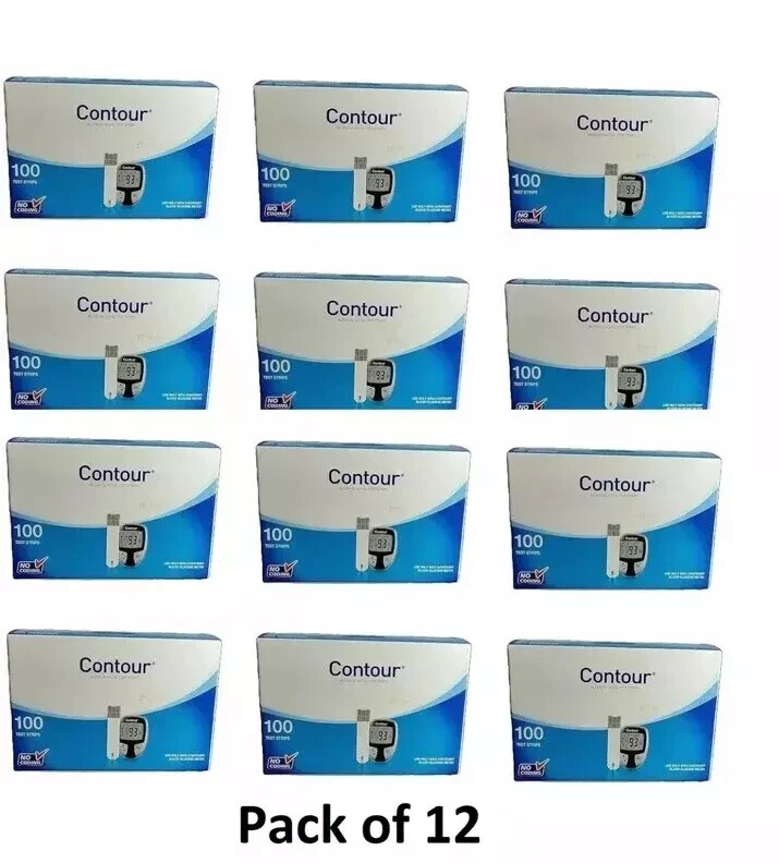 Contour 100Test Strips Blood Glucose Test Strips Pack of 12 Expiry 8/25 FastShip