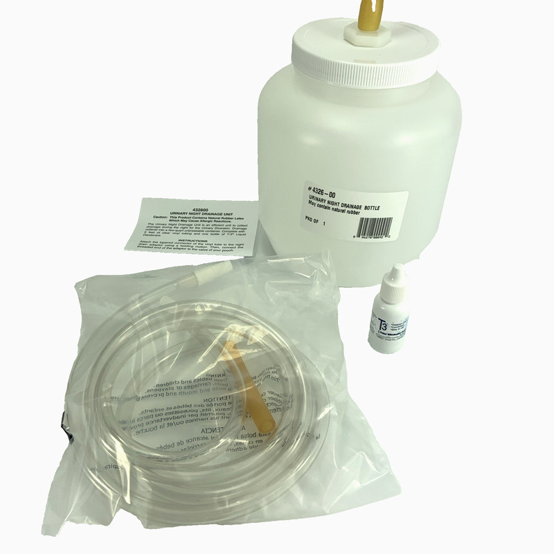 1 UroCare Night Urinary Drainage Bottle # 4326-00 with 5′ Tubing & Liquid drops
