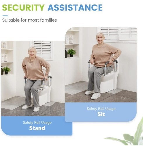 Medical Toilet Safety Rail - Adjustable Compact Support Frame With Hand Rails gallery