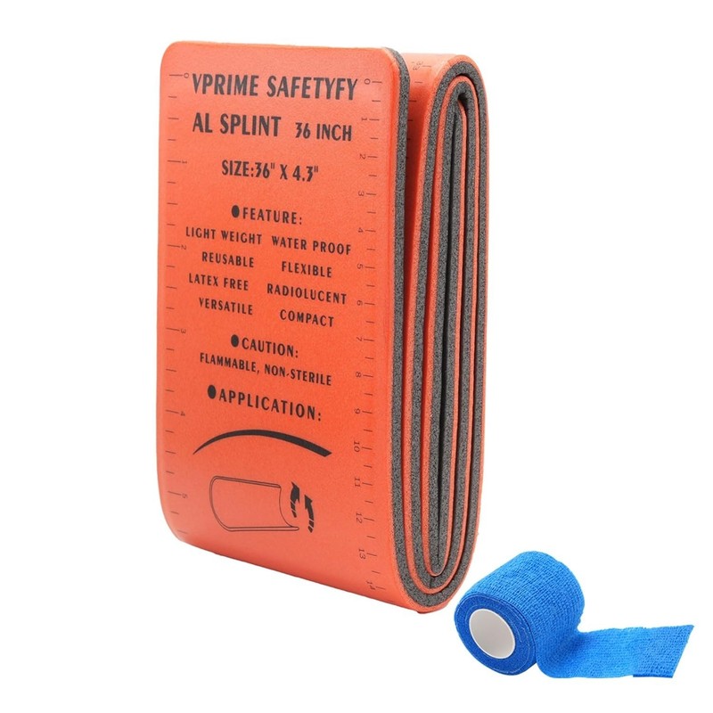 First Aid Splint 36″ X 4.3″ Orange -Waterproof First Aid Medical Tactical Field