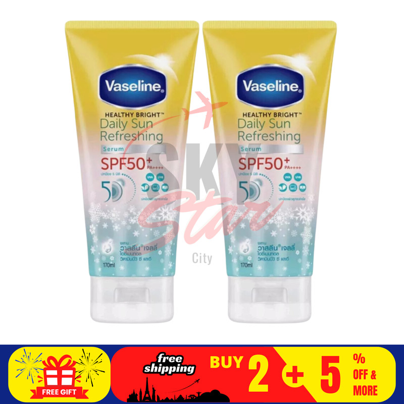 2 X VASELINE Healthy Bright SPF50+ PA+ Daily Sun Refreshing Serum Sunscreen 70ml