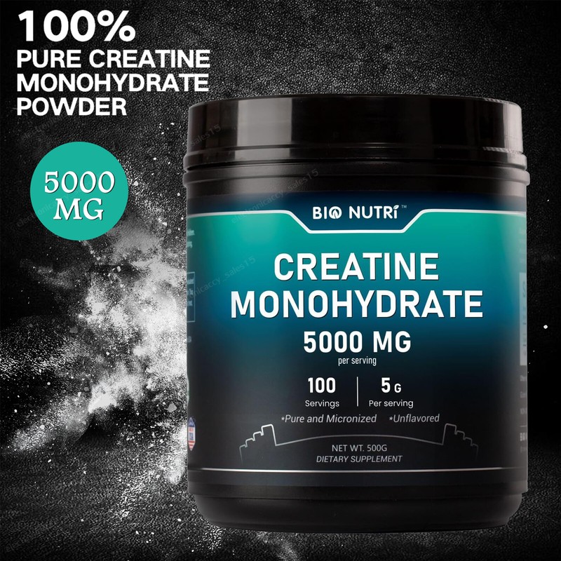 Pure Creatine Monohydrate Supplements Powder | 5000mg Per Serving | BY BIO NUTRI gallery