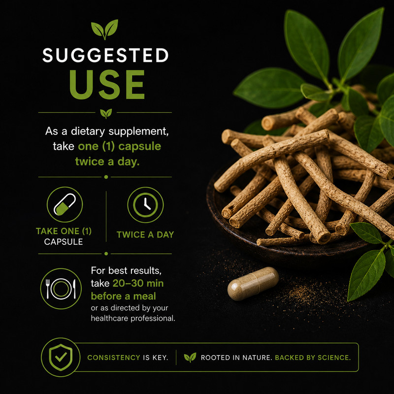 Routine LabX Organic Ashwagandha w/ Black Pepper 60 Caps (655mg per serving) gallery