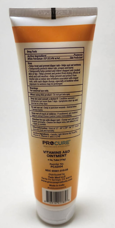 Procure Vitamins A&D Ointment Diaper Rash Skin Protectant 4 Oz Tube x2 gallery