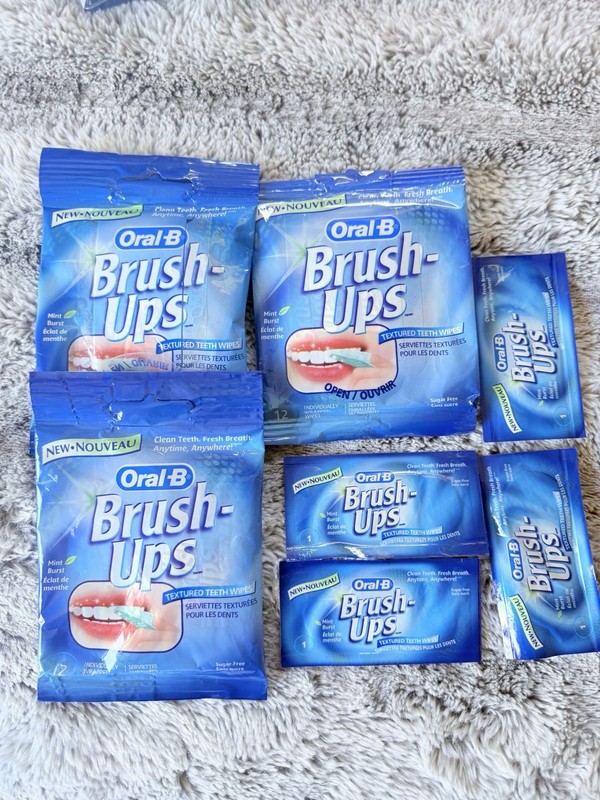 Oral-B Brush-Ups Teeth Wipes Individual New Old Stock 40 Count Total NEW