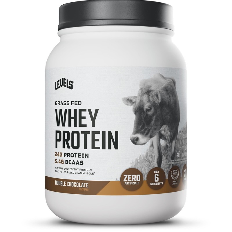 Levels Grass Fed Whey Protein Powder Double Chocolate 24G Protein 1.48LB Gym New