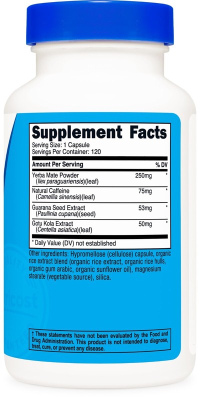 Nutricost Natural Energy Pills Complex 120 Capsules, 100mg Caffeine - Non-GMO gallery