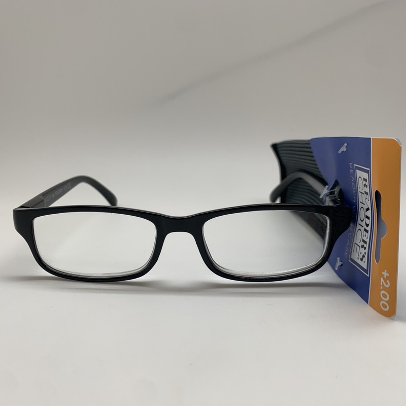 FG138 READER’S CHOICE CARTMAN BLK 2.00 Reading Glasses READERS