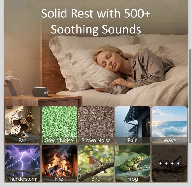 Alarm Clock with Sound Machine for Sleep, Luna Pro Dual-Stage Alarm, 507 Rela... gallery