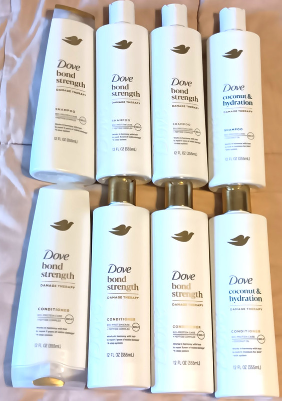 Dove Bond Strength Coconut Hydration Shampoo & Conditioner 12 oz Lot of 8 #6265