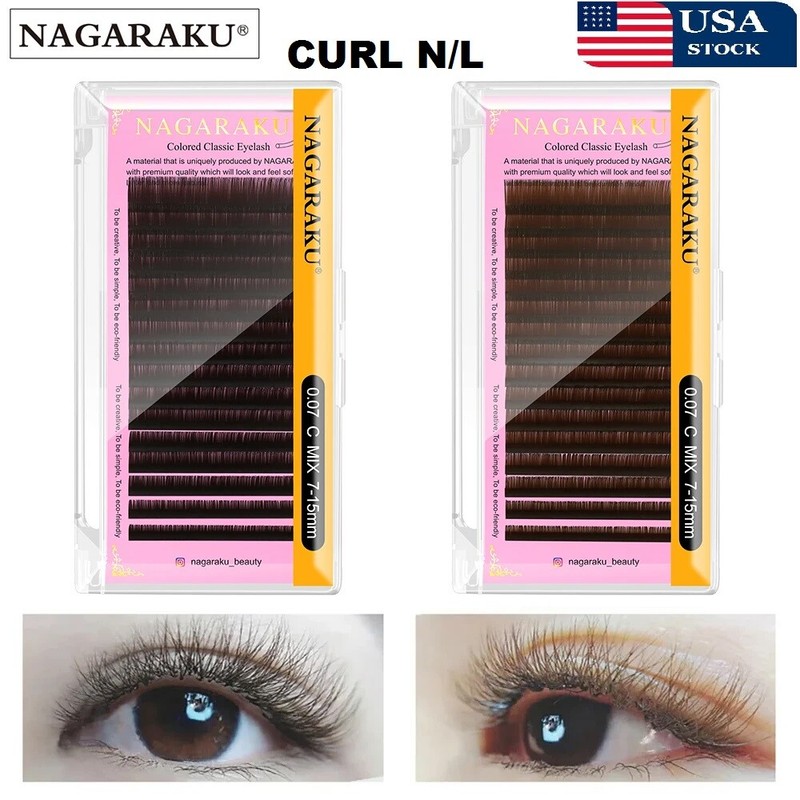 Individual Eyelash Quality Soft Natural Synthetic Mink 16 Rows Upgrade Brown N/L