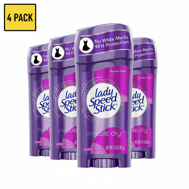 Lady Speed Stick Invisible Dry Antiperspirant Deodorant Shower Fresh 2.3 oz 4pk