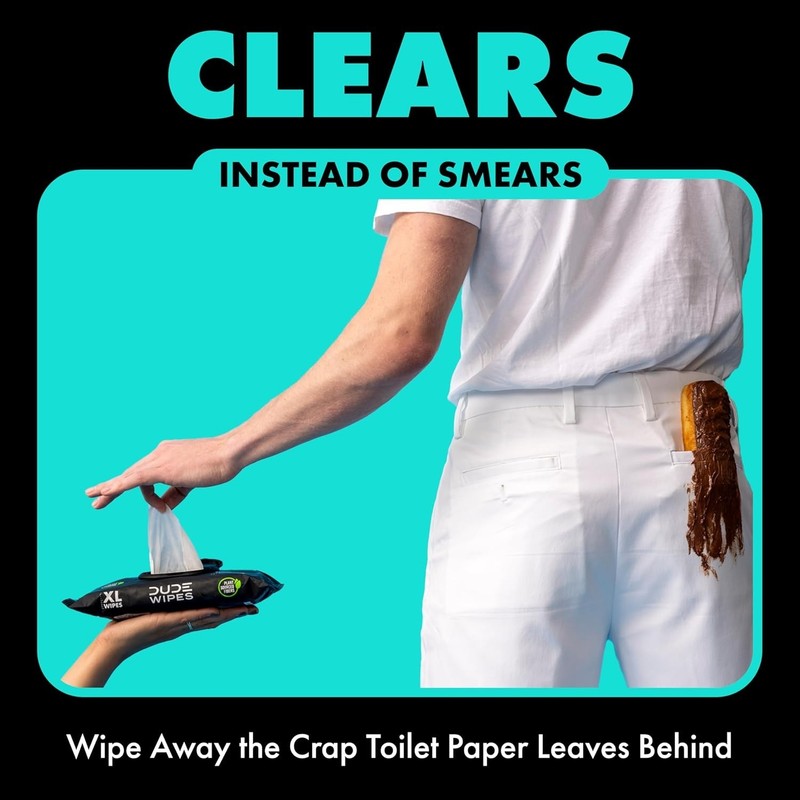 DUDE Wipes Mint Chill Flushable Wipes - Extra-Large Adult Wet Wipes - 3 Pack (14 gallery