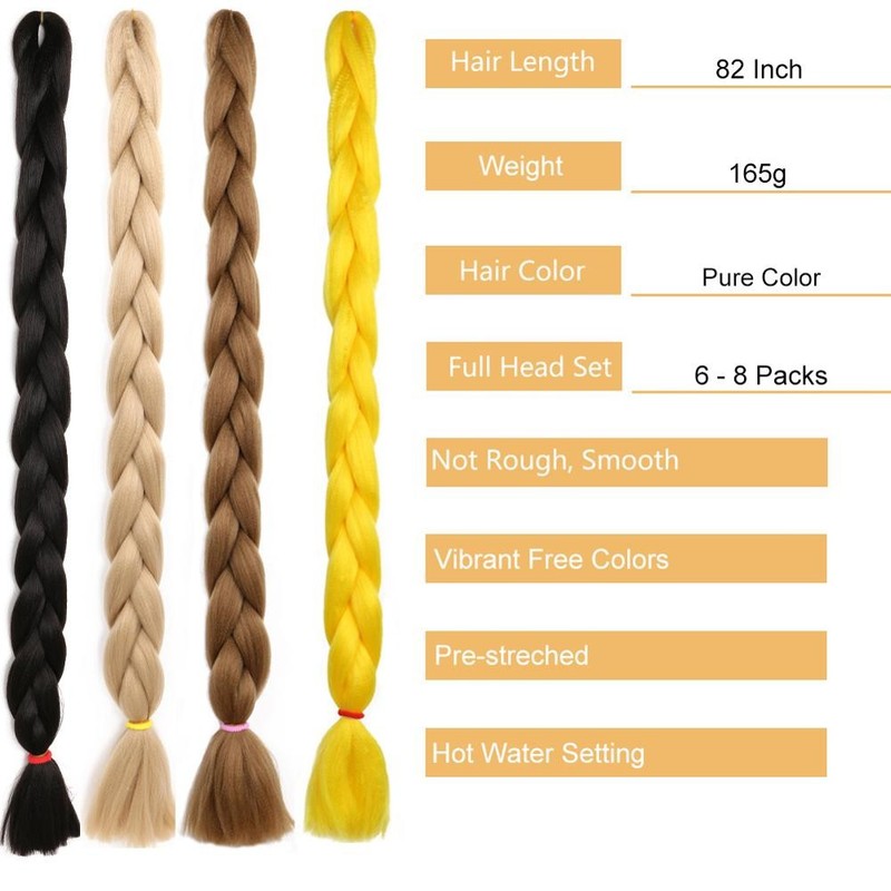 1Pack 41 Inch 165g Synthetic Braiding Crochet Hair Extension For Box Braids Hair gallery