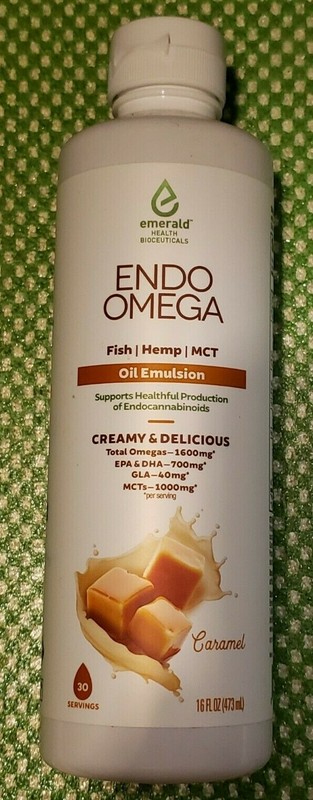 Emerald Health – ENDO OMEGA – 16 Fl oz Oil Emulsion – CARAMEL – Exp 4/2024
