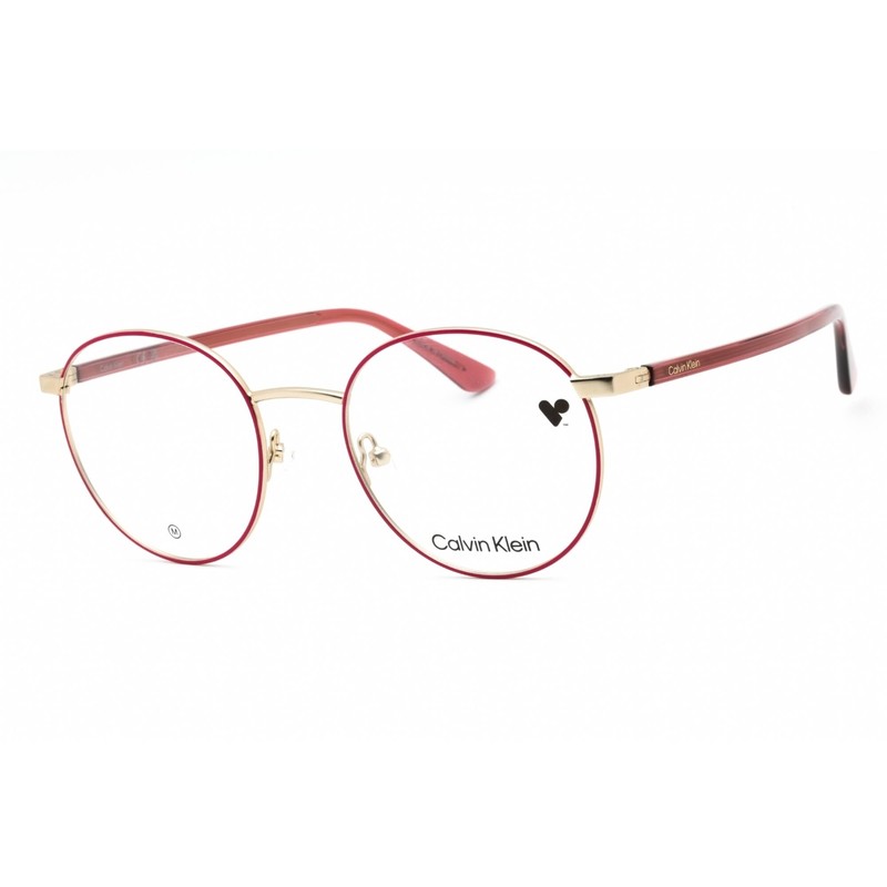 Calvin Klein Unisex Eyeglasses Rose Metal Round Shape Full Rim Frame CK23106 601