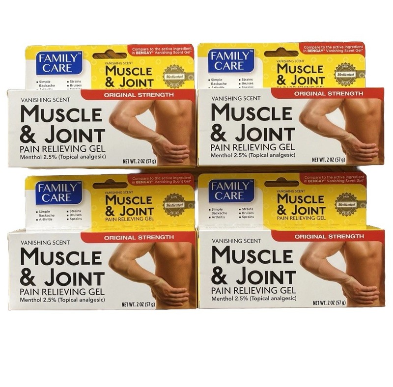 4 Family Care Muscle & Joint Pain Relieving Gel Original Strength 2 oz. 02/2027