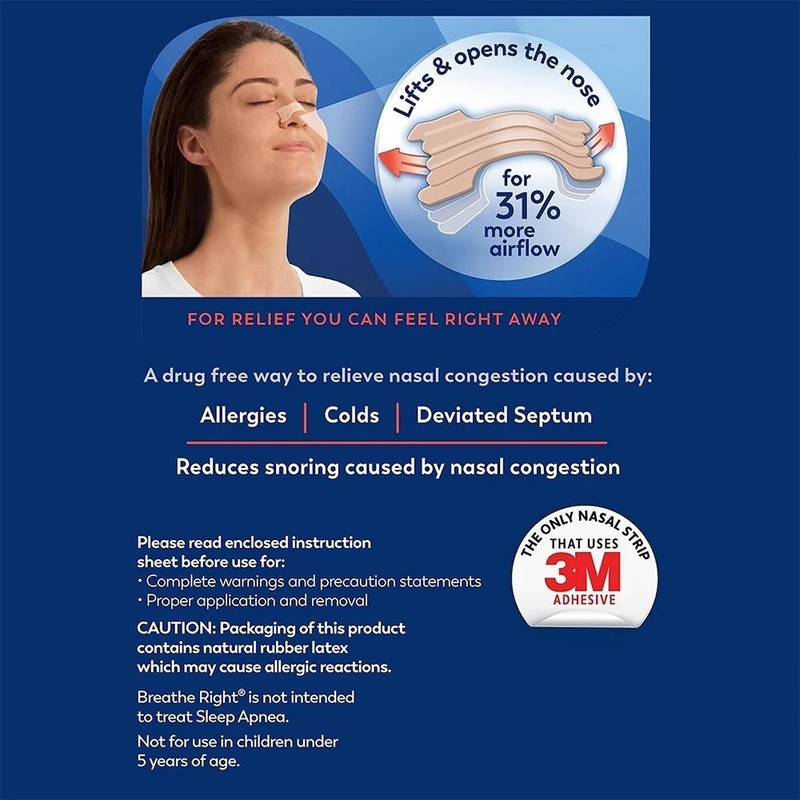 78 BREATHE RIGHT NASAL STRIPS, EXTRA STRENGTH TAN ( 3 x 26 CT Boxes ) EXP 2028 gallery