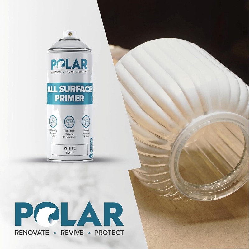Multi-Surface Polar Primer Spray - 2 Pack 13.5 Fl Oz for Wood, Metal, Plastic gallery