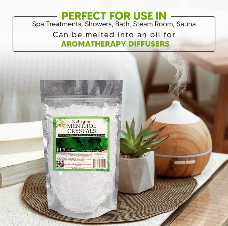Nutrigins Menthol Crystal 1 LB – Pure Organic 100% Natural Menthol Crystals