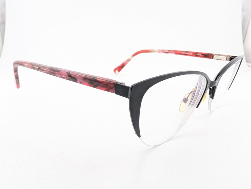 Wittnauer Eyeglasses, Frames Only, Evie, 51-17-135, Metal/Plastic, Black gallery