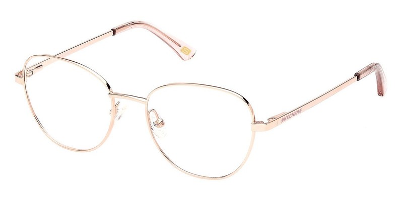 Skechers SE2213 Rose Gold 028 Metal Cat Eye Round Eyeglasses Frame 50-17-140
