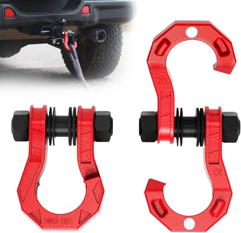Red Heavy-Duty 3/4" D-Ring Shackles with 52,910 lbs Strength, Perfect for Towing gallery