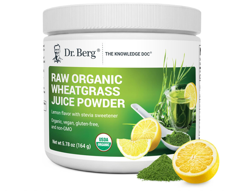 Dr. Berg Organic Green Superfood Powder, Lemon Flavor, 60 Servings